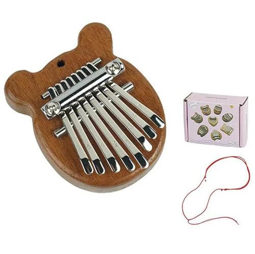 Daumenklavier Tragbares 8-Tasten-Kalimba-Instrument, Mini-Musiktastatur, Daumenklavier, Holzgeschenke, Daumenklavier(Style 2) von WKRTGFHJ