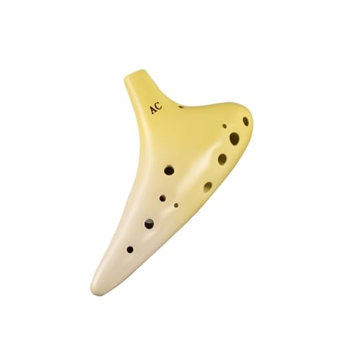 Okarina-Anfänger Gradual Color Ocarina 12 Löcher AC Gestimmtes Anfänger-Profi-Performance-Instrument(Yellow) von WKRTGFHJ