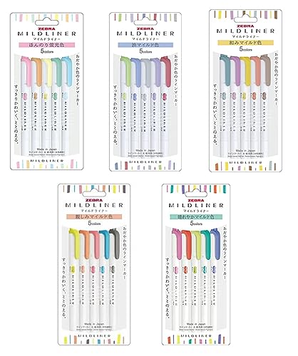 Zebra MildLiner Stifte, Komplett-Set, 25 lebendige Farben, ideal für Textmarkierungen, Kinder, Büro, Uni, Schule (WKT7-5C WKT7-5C-NC WKT7-5C-RC WKT7-N-5C WKT7-5C-HC) von WKT7-5C WKT7-5C-NC WKT7-5C-RC WKT7-N-5C WKT7-5C-HC