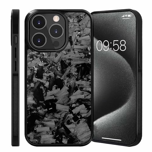 Hexafiber Phone Case, New Forged Carbon Fiber Phone Case, Large Forged Carbon Fiber Flakes Case, All-Inclusive Magnetic Anti-Fall Phone Case, Support Wireless Charging (For iPhone 14 Pro,Black) von WLWWCX