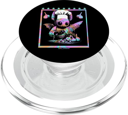 A Cool Bat Chef Cook Schneiden Knoblauch PopSockets PopGrip für MagSafe von WOAH MANATEE