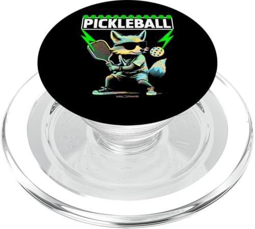 Ein Fuchs spielt Pickleball – lustige Stimmung PopSockets PopGrip für MagSafe von WOAH MANATEE