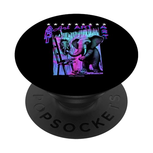 Ein cooler Elefantenmaler, der Kunst kreiert PopSockets Klebender PopGrip von WOAH MANATEE