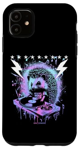 Hülle für iPhone 11 Ein cooler Igel-DJ mit Blitzbolzen von WOAH MANATEE