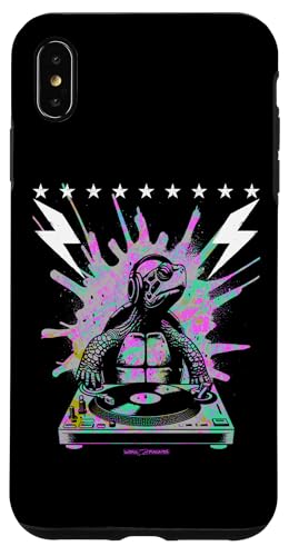 Hülle für iPhone XS Max Ein cooler Turtle DJ mit Lightning Bolts von WOAH MANATEE