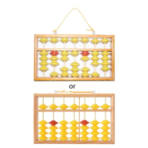 Kompakter Abakus aus Holz mit 7 Spalten, tragbar, 5-stellig, Abakus, Schüler, Mathematik-Lernwerkzeug für Kinder, Teenager, Lehrer, Schule, Büro von WOEIFGV