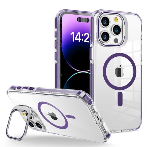 WOGROO Schutzhülle für iPhone 13 Pro, [Kompatibel mit MagSafe], magnetischer Ständer für Frauen und Mädchen, Hülle für iPhone 13 Pro, 6,1 Zoll, klares Lila von WOGROO