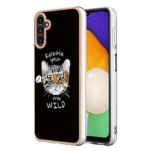 WOKEZ Hülle für Samsung Galaxy A54 5G, Weiche TPU Silikon Handyhülle mit Niedliches Katzen, Dünne Schöne Schutzhülle mit Stoßfest Bumper für Frauen und Mädchen, Kratzfest-025 von WOKEZ