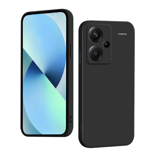 WOKEZ Hülle für Xiaomi Redmi Note13 Pro Plus, Silikon Handyhülle für Redmi Note13 Pro+ mit Microfiber Schutzhülle, Stoßfest Weiches Case mit Kratzfest-Schwarz von WOKEZ