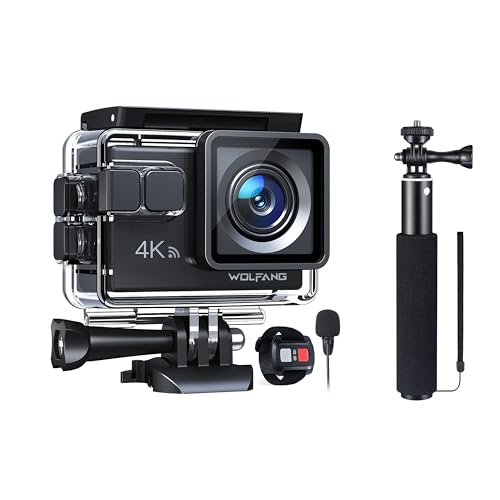 WOLFANG Action Cam GA100 4K30FPS & Selfie Stick Set von WOLFANG