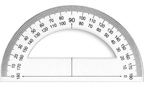 Wonday Halb-Winkelmesser 180 Grad, 120 mm, aus Kunstoff, Sie erhalten 1 Packung von WONDAY