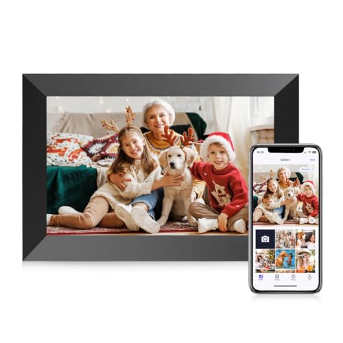 Uhale Digitaler WLAN-Bilderrahmen mit 1280 x 800HD IPS-Touchscreen, elektronischer Bilderrahmen mit 32 GB Speicher, Senden von Wünschen, sofortiges und privates Teilen von Fotos, automatische Drehung von WONNIE
