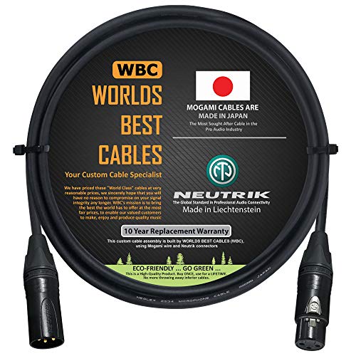 75 cm – Quad-symmetrisches Mikrofonkabel von Worlds Best Cables – mit Mogami 2534 Draht und Neutrik NC3MXX-B Stecker und NC3FXX-B XLR-Buchse. von WORLDS BEST CABLES