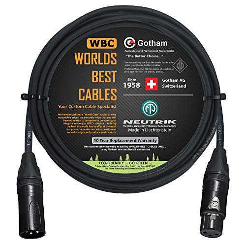 WORLDS BEST CABLES Gotham GAC-4/1 – Star Quad Mikrofonkabel – 2 Meter mit Neutrik Gold XLR Steckern WORLDS BEST CABLES Gotham GAC-4/1 – Star Quad Mikrofonkabel – 2 Meter mit Neutrik Gold XLR Steckern von WORLDS BEST CABLES
