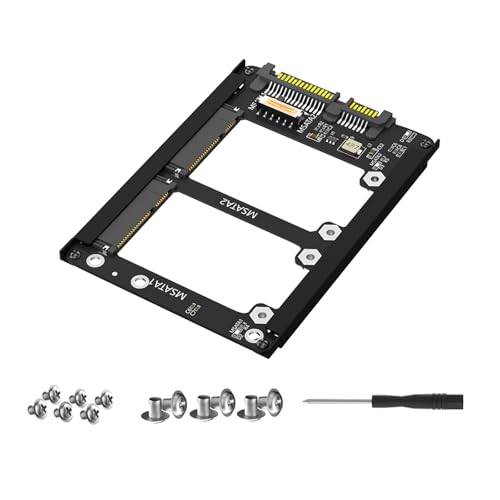 MSATA SATA3.0 Adapter Risers Doppel MSATA Bis 2 5 Zoll SATA3.0 6gbit / S Adapterkarte Mit Metallkoffer Sockelgehäuse von WOURRD