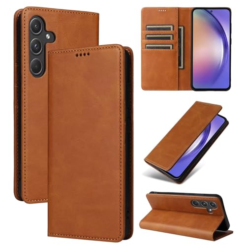 WOWUDI für Etui Samsung Galaxy A32 4g,etui z prawdziwej skóry,skórzane etui z klapką,etui z klapką NA kartę,etui z portfelem NA Telefon do Samsung Galaxy A32 4g- Braun von WOWUDI