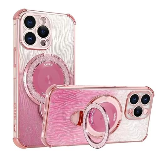 WOWUDI für Honor 30 Youth / 30 Lite Hülle Glitter Case Bling Slim Ultra Dünn Schutzhülle TPU Unsichtbarer Ständer toßfeste Mit Magnetisches Ring Ständer case- Rosa von WOWUDI