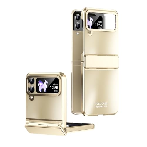 WOWUDI für Samsung Galaxy Flip6 5G Hülle Ultra Dünn Leicht PC Schutzhülle Samsung Galaxy Flip6 5G Klapphülle Slim Kratzfest Firma Flip PC Kratzfest Stoßfest Case - Gold von WOWUDI