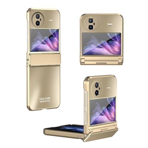 WOWUDI für vivo x fold Hülle Ultra Dünn Leicht PC Schutzhülle vivo x fold Klapphülle Slim Kratzfest Firma Flip PC Kratzfest Stoßfest Case - Gold von WOWUDI