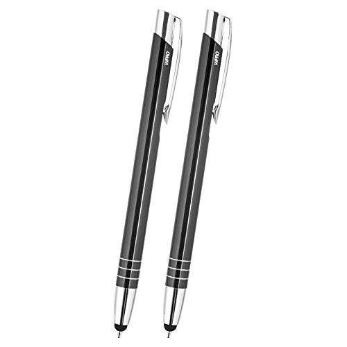 WPRO Toccara | 2-er Set | Kugelschreiber & Eingabe-Stift 2in1 | Smartphone & Tablet | dünne 3D Touch-Screen Stylus-Pen Spitze | Touchpen | schwarz von WPRO