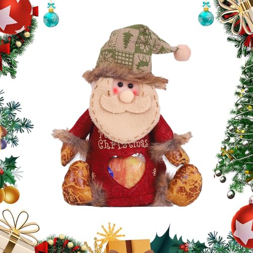 Weihnachtsgeschenkbeutel mit Reißverschlussdesign,Weihnachtsgeschenkpuppenbeutel,Weihnachtssüßigkeitsbeutel für Party- und Festivalaktivitäten (1PCS A) von WQTHU