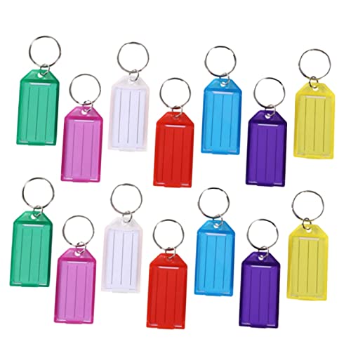 WRITWAA 50 Stück Schlüsselwort etikett baggage tag schlüsselhalsband Schlüsselanhänger beschriften Bezeichner der Fenstertastenkennung Schlüssel-ID-Tags Schlüsselanhänger mit Ring von WRITWAA