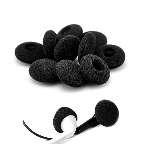 WSNDM 200 Pcs/100 Paar Schaumstoff Ohrpolster, Ohrhörer Pad Ear Bud, Sponge Covers, Pad Ersatz Schwammabdeckungen Für Kopfhörer, Mp3 Mp4 Headsets, (Durchmesser 1,2-2cm Verwendbar, Schwarz) von WSNDM