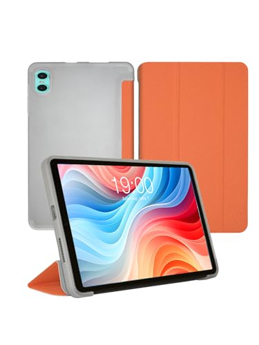 Schutzhülle für Odea Android 14 A10 Tablet 10 Zoll, PU-Leder und TPU-Ständer, ultraleicht, schlanke Schale, Standabdeckung, Orange von WUNIAK