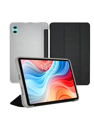 Schutzhülle für Odea Android 14 A10 Tablet 10 Zoll, PU-Leder und TPU-Ständer, ultraleicht, schlanke Schale, Standabdeckung, Schwarz von WUNIAK