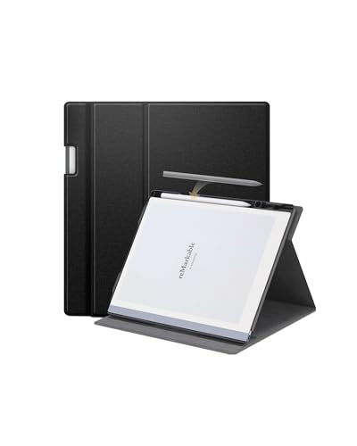 Schutzhülle für Remarkable Paper Pro 2024 E-Reader 11,8 Zoll (30 cm), harter PC und Premium-PU-Ständer, ultraleicht, schlanke Schale, Standabdeckung, Schwarz von WUNIAK