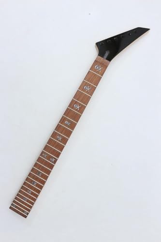 WUQIMUSC Ahorn Gitarre Hals 24 Bund 25,5 Zoll Ersatz für Jackson Style Schädel Inlay von WUQIMUSC