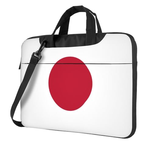 Laptoptasche mit japanischer Flagge, stilvolle Laptoptasche, Kuriertasche für Damen und Herren, Schulter-Laptop-Tasche, Schwarz, 15.6 inch von WURTON