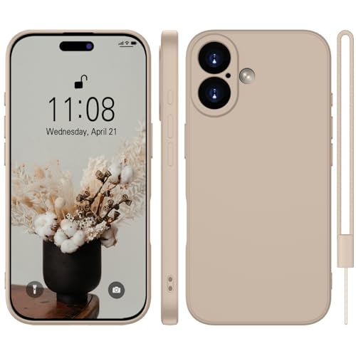 WXX für iPhone 16 Plus Hülle Silikon Case, Handyhülle für iPhone 16 Plus Dünn Slim mit Microfiber, Kratzfeste Rundumschutz Case Hülle für iPhone 16 Plus 6.7'' Khaki von WXX