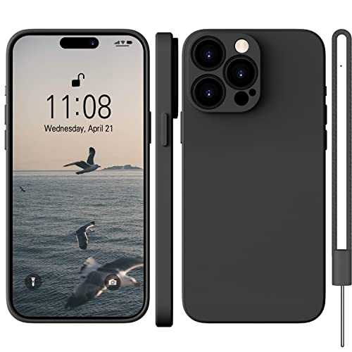 WXX für iPhone 14 Pro Hülle Silikon Case, Handyhülle für iPhone 14 Pro Dünn Slim mit Microfiber, Kratzfeste Rundumschutz Case Hülle für iPhone 14 Pro 6.1'' Schwarz von WXX