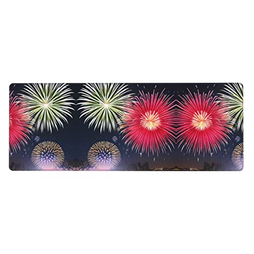 Splendid Fireworks Prints Extra großes Mauspad 30,5 x 80 cm für Büro, Gaming und Lernen – langlebig, bequem und umweltfreundlich von WZYWHJ