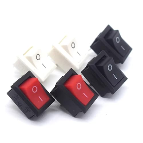 10PCS 15 * 21mm 2 Pin SPST ON/OFF Boat Rocker Switch 6A 250V KCD1 KCD1-101 Snap-in Black Rocker Switch(Red) von WZZIMFMZB