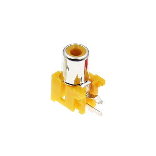 10PCS AV-8.4-5 2x Holes 2Pins Sockets 90Degree Video Connecctors Jacks Yellow White Red(Yellow) von WZZIMFMZB