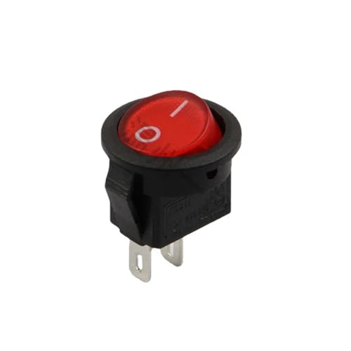 10Pcs/Lot KCD11-201-2P Red Cover On-Off 2 Pins Mounting Diameter 20mm Rocker Switch von WZZIMFMZB