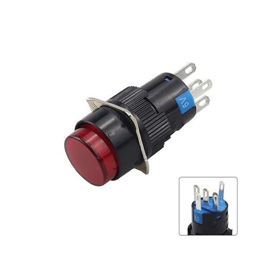 16mm 5V 12V 24V 220V LED Push Button Switch lamp momentary Push button Switch Self locking(Red,MOMENTARY_5V) von WZZIMFMZB