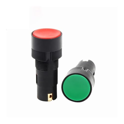 LA9 Automatic Reset Push button Switch Hole Size 16mm 220V/380V Red Green lathe workbench button switch(Red) von WZZIMFMZB