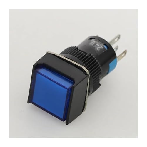 Momentary Push button Switches LA16F-11D AL6F-M Square button with light 5 pins 16MM self(Blue,220V) von WZZIMFMZB