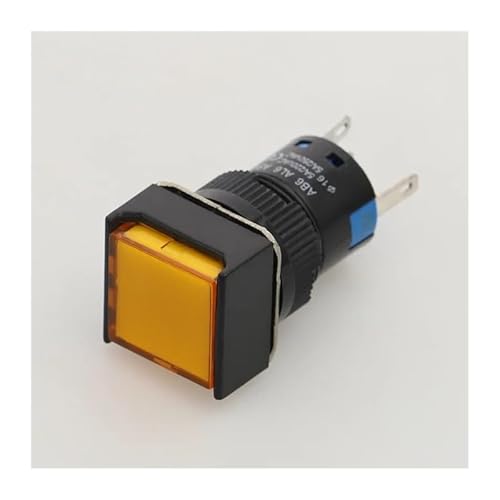 Momentary Push button Switches LA16F-11D AL6F-M Square button with light 5 pins 16MM self(Yellow,12V) von WZZIMFMZB