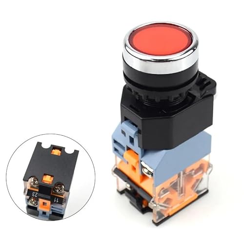 Self-locking& momentary 22mm Push Button Switch with lamp 1NO+1NC(Yellow,MOMENTARY_12V) von WZZIMFMZB