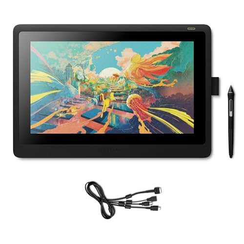 Wacom Cintiq 16 Kreativ-Stift-Display Tablet (zum Skizzieren, Illustrieren & Zeichnen direkt auf dem Bildschirm, mit Full HD Display (1.920 x 1.080), geeignet für Windows & Mac), Schwarz von Wacom