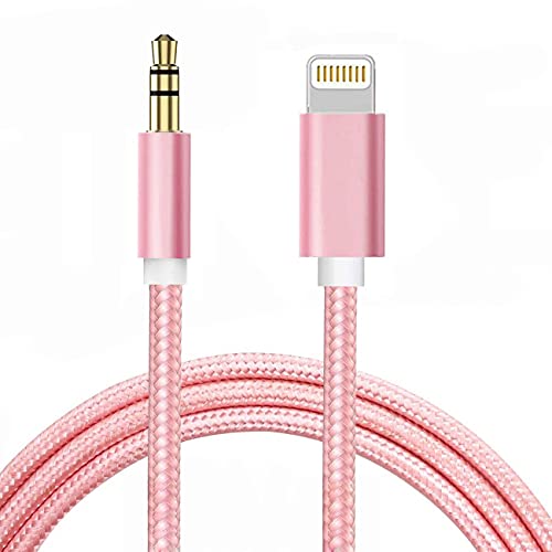 AUX-Kabel für iPhone, Lightning auf 3,5 mm Audio Nylon geflochtenes Kabel für iPhone 12 11 XS XR X 8 7 6 iPad iPod auf Auto/Heimstereo/Kopfhörer/Lautsprecher, Apple MFi-zertifizierter von Wahbite