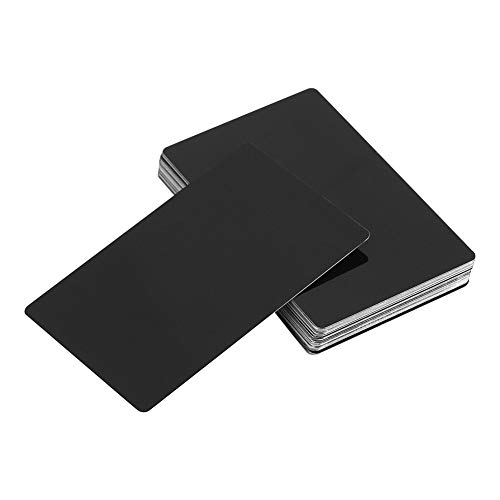 50 Stück Metall Weiß Gravur 10 Farben Aluminium Blatt Mehrzweck-Aluminium Visitenkarten in Weiß für CNC-Rekorder DIY Karten, Dicke 0,21 mm 0,01 Zoll (Schwarz) von Wakects