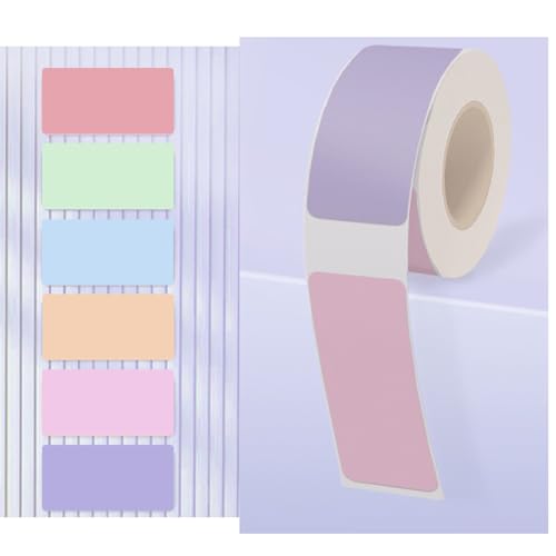 WakiHong Macaron-Farbe Etiketten Selbstklebend zum Beschriften,14 x 30mm Etikettendrucker Thermo Papier für Schule,Zuhause, Büro, Kleine Unternehmen,1 Rollen 150 Etiketten/Rolle von WakiHong