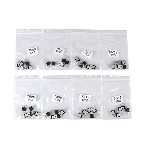 40 Stück 8 Typen 7805 7809 7812, LM7912 Edelstahl M6 Muttern und Unterlegscheiben 7815 7905 7912 7915 LM317 Bis 220 Transistor Sortiment Kit Set von Walfront