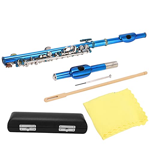 Kupfernickel-Piccolo-Flöte, Piccolo-Flöte, Piccolos, 6 Löcher + E-Taste, Französisches Tasteninstrument, Klavier, Stoff, Leder, Black Box, Anfänger-Set von Walfront