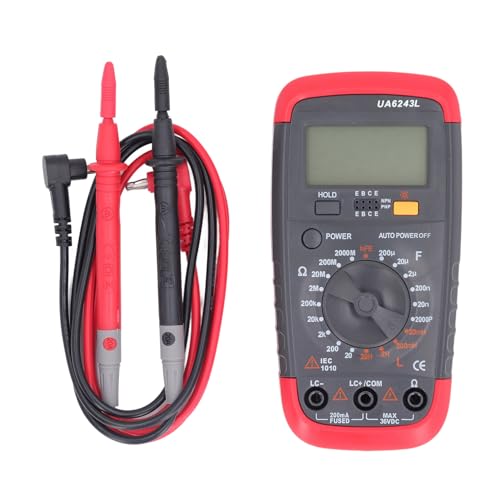 Multimeter mit LED-Taschenlampe, Digitales Multimeter, Ohmmeter und Datenspeicher, Hochpräzises, Kapazitätsbeständiges Messgerät für Schaltschränke von Walfront